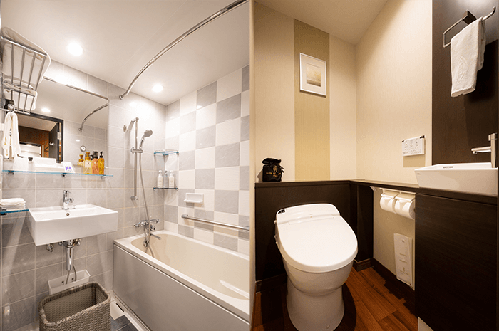 ホテルベルクラシック東京 シングルルームの特徴 バス・トイレの完全独立型